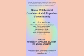 Edna Andrews Neural and Behavioral Correlates flyer Sept 26 440 pm